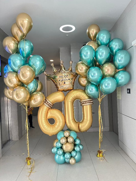 יום הולדת 60 - טורקיז וזהב כרום